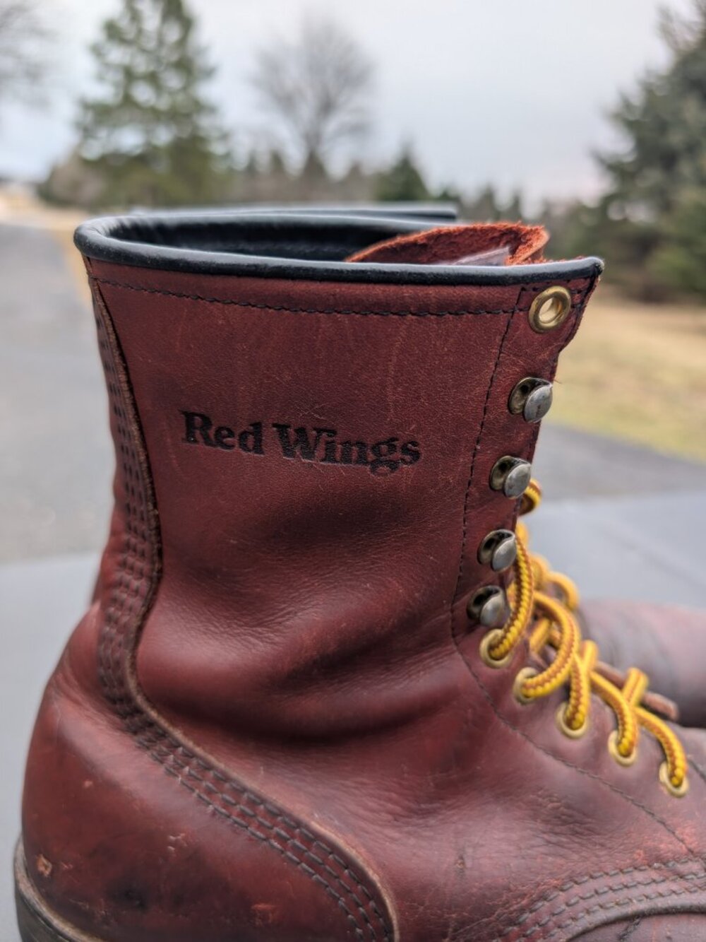 Vintage Red Wing 957 Leather Work Boots Mens Brown Lace Up Ankle Boots US9 - Picture 5 of 9